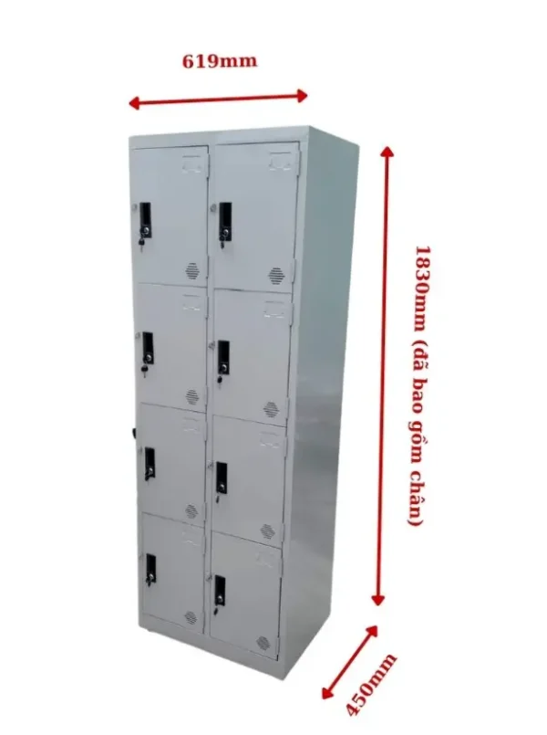 Cận cảnh lớp sơn tĩnh điện mịn màng trên tủ locker
